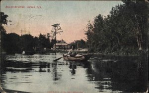 Ocala Florida FL Silver Springs Black Man Canoeing c1910 Postcard