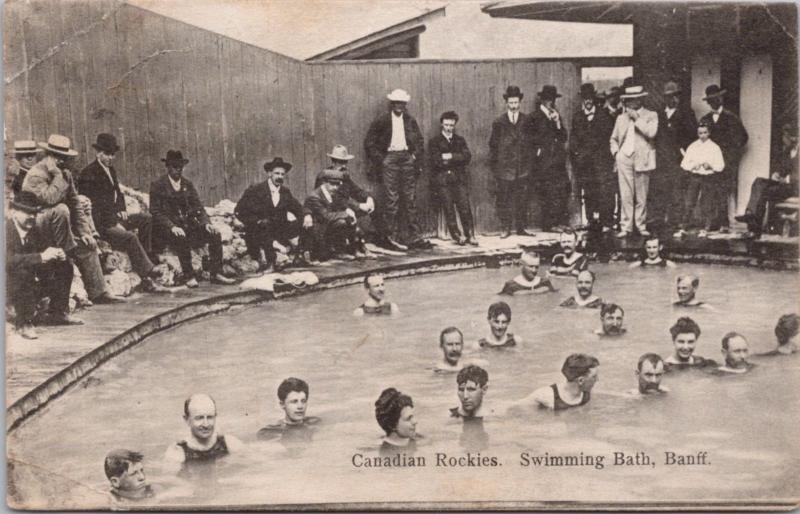 Swimming Bath Banff Alberta AB Alta Pool WC Macfarlane Vintage Postcard E25