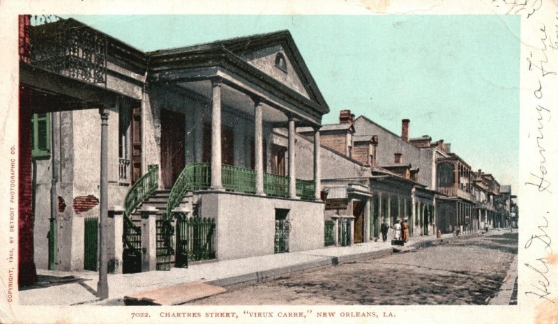 Vintage Postcard 1906 Chartres Street Vieux Carre New Orleans Louisiana LA