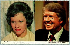President Jimmy Carter and Rosalynn Carter UNP Chrome Postcard I4