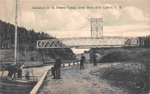 St Peters Canal Entrance Bras d'Or Lakes Cape Breton Canada 1910c postcard