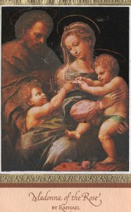 Madonna Of The Rose Portrait Paint By Giulio Romano & Raphael, Vintage Postcard