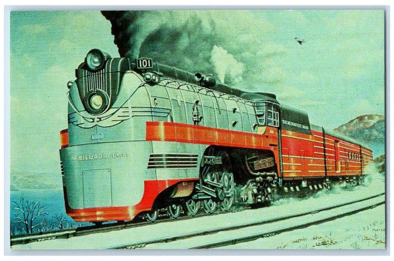 c1950 Hiawatha Afternoon Along Mississippi River F7 Hudson Train 1942 Postcard 