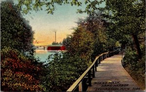 Boardwalk at Lake Harbor, Muskegon MI Postcard T70