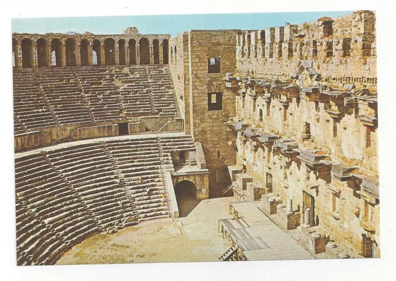 Turkey Antalya Aspendos Theatre Interior Roman Ruins Postcar