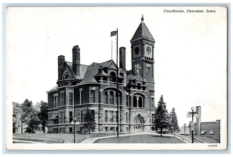 1944 Birthday Message Courthouse Cherokee Iowa IA Vintage Posted Postcard