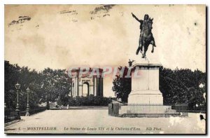 Postcard Old Montpellier Statue of Louis XIV and the Chateau d'Eau