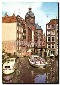 Postcard Modern Amsterdam Holland Picturesque Oudezijds Kolk relletant the si...