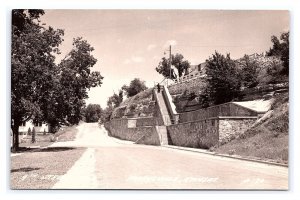 Postcard 9th Street Hill Marysville Kansas Street Scene RPPC Real Photo Card