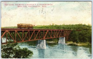 c1900s Fort Dodge Des Moines Southern Railway Bridge Postcard Shady Oaks IA A84