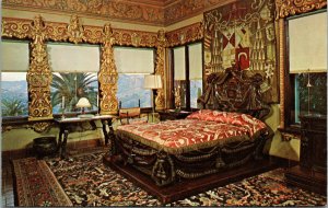 Vtg Hearst San Simeon Historical Monument Cardinal Richelieu Bed CA Postcard