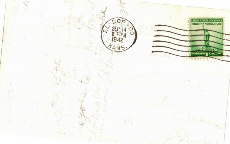 RPPC Susan B. Allen Memorial Hospital, Eldorado KS c1942 Vintage Postcard F27