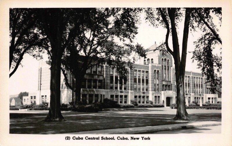 Real Photo Postcard Cuba Central School in Cuba, New York~115727