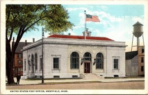 United States Post Office Building Westfield Massachusetts WB Postcard 