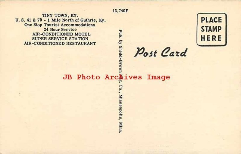 KY, Guthrie, Kentucky, Tiny Town Motel, Gas Station, SheddBrown Co No 13,740F United States