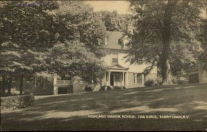Tarrytown NY Highland Manor School For Girls Old Postcard