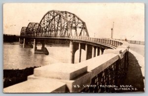 RPPC Real Photo Postcard - Bismarck -North Dakota - Liberty Memorial Bridge 1923