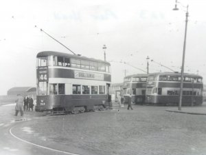 Original Vintage Liverpool Tramways Photo Tram 823 Pier Head  c1953