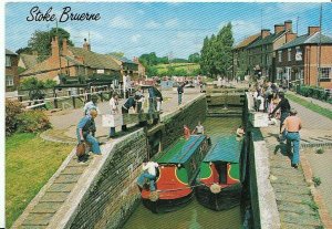Northamptonshire Postcard - Stoke Bruerne,Grand Union Canal. Posted 1987 - AB429