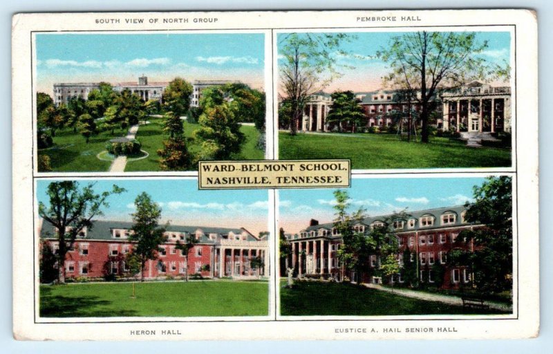 NASHVILLE, Tennessee TN ~ Women's College WARD BELMONT SCHOOL ca 1920s Postcard