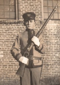 RPPC Army Soldier Rifle Bayonet Real Photo Postcard Spanish American War
