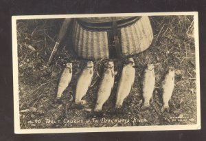 RPPC THE DESCHUTES RIVER OREGON TROUT FISHING CATCH REAL PHOTO POSTCARD