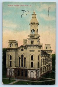 Indianola Iowa IA Postcard Court House Exterior Building c1916 Vintage Antique