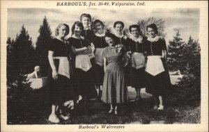 Valparaiso Indiana IN Barboul's Restaurant Waitresses Vintage Postcard