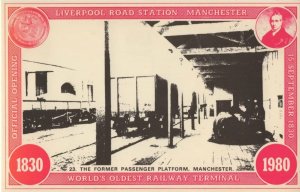 Manchester Passenger Train Station Platform Anniversary Postcard