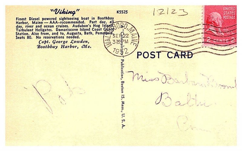 Maine Boothbay Harbor, Viking sightseeing boat