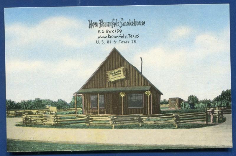 New Braunfels Smokehouse Guadalupe County Texas Postcard