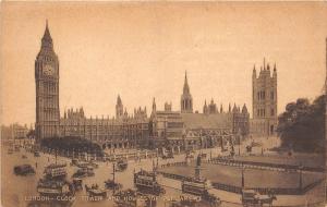 BR60757 london clock tower and houses of parliament double decker bus uk