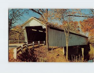 Postcard Covered bridge over Sugar Creek, Darlington, Indiana