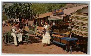 1939 Olvera St Union Oil West Scenes Postcard Color Ca Co Los Angeles CA