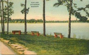Elks Lake Hattiesburg Mississippi Waterfront Levin News1948 Postcard 21-488