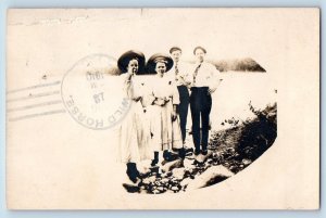 Souris North Dakota ND Postcard RPPC Photo Young Boy And Girl 1910 Antique
