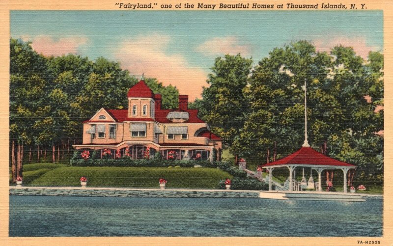 Vintage Postcard Fairyland Beautiful Homes Houses Thousand Islands New ...