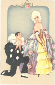 CHIOSTRI ?-ITALIAN-HARLEQUIN-FASHION-BEAUTIFUL-M23206