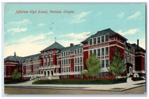 Portland Oregon OR Postcard Jefferson High School Exterior c1912 Vintage Antique