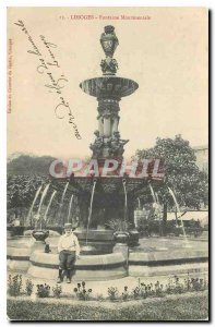 Old Postcard Limoges Monumental Fountain