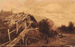 Siwash Native American Indian Home Washington 1911 postcard