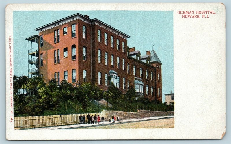 Postcard NJ Newark New Jersey German Hospital c1905 AE17