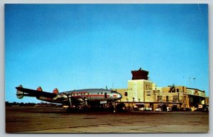 Indianapolis Indiana  Weir Cook Airport  TWA  Trans World Airlines   Postcard