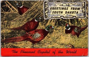 Greetings From South Dakota Pheasant Capital Of The World Birds Postcard