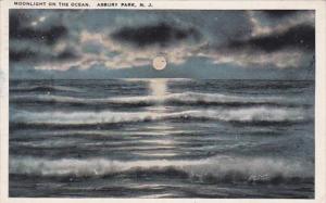 New Jersey Asbury Park Moonlight On The Ocean 1924