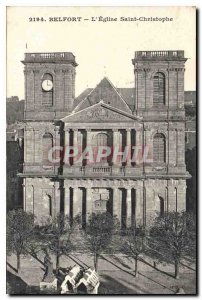 Old Postcard Belfort Church Saint Cristophe