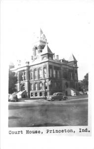 Princeton Indiana birds eye view Gibson Co Court House real photo pc Z22896