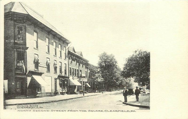 c1906 Printed Postcard; N. Second Street from the Square, Clearfield PA Unposted