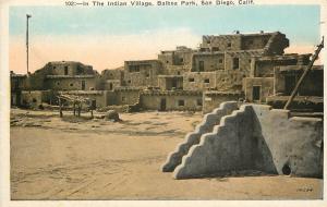 c1920s Postcard San Diego CA Indian Village Balboa Park Unposted Kashower