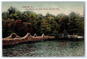 1960 Loch Marion Stone Arches Churchill Park Stamford New York Antique Postcard 